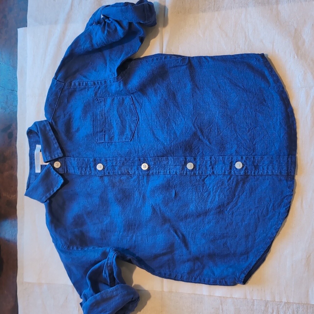 Janie & Jack Royal Blue Linen Shirt